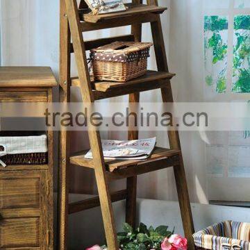 European Style 3 Layer Wood Garden Flower Shelf for Plants photo-2