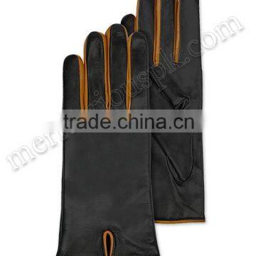 Black Brown Women Leather Fashion Dressing Gloves