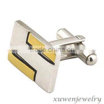 suit dress two tone gold plated stainless steel custom made cufflinks