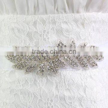Wholesale Beaded Embroidery Rhinestone Sash Bridal Crystal Jewelry Appliques photo-2