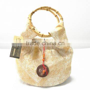 New Comfortabl Material Ladies Handbag With Bamboo Handle photo-2