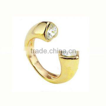 2014 new arrival half opened stainless steel rings wholesale gold finger ring gold rings design for women with price (LR9320-1)