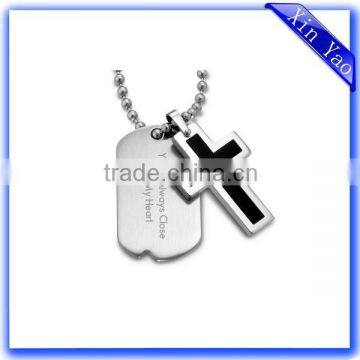 Wholesale custom logo laser engraving silver cross enamel tag