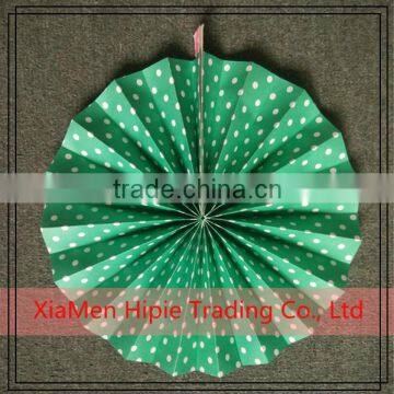 Green Polka Dots wedding decorative favors hanging rosettes paper wreath