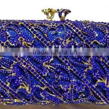 CB0132-(5-7) royal blue red and silver purse handbags fashion design Party clutch crystal evening clutch purse