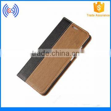 Wholesale Wallet Phone Case Wood Phone Case Stand Leather Cell Phone Case for Huawei