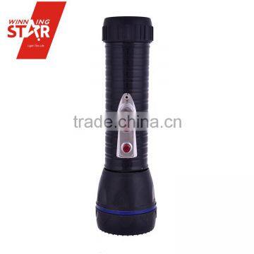 Long Distance 2* D Size Battery Backup flashlight in black