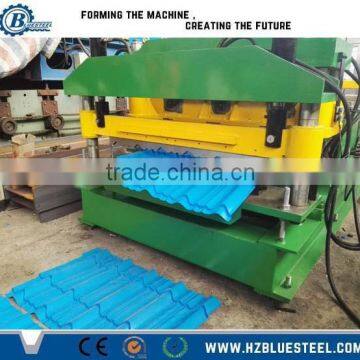 High Speed Tile Forming Type Machine For Roofing , Automatic Metal Glazed Steel Step Roof Tile Roll Forming Machine