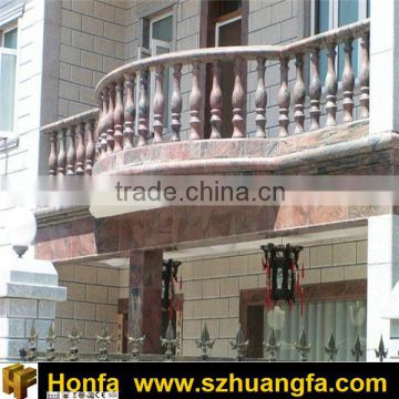 Red Granite stone balcony railing