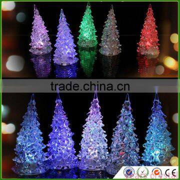 Years Crystal Small Cheapest Acrylic Crystal Christmas Trees With Led Light 7 Color Changing R-3029