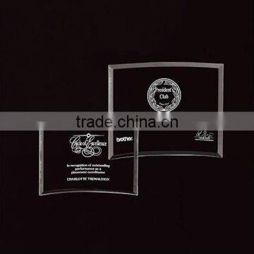 chian supply jade crystal glass bending furnace awards engraved with logo(F-0002)
