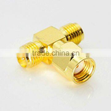 Gold plated BNC T-type Connector For Audio and Video