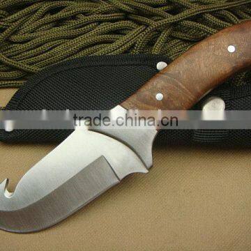 OEM 440C fixed blade knife with wood handle