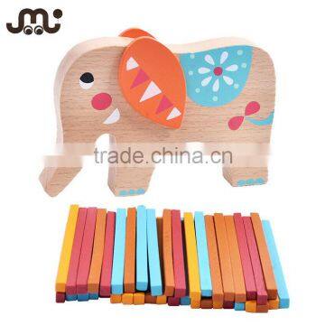 Educational animal shape wooden stacking sticks