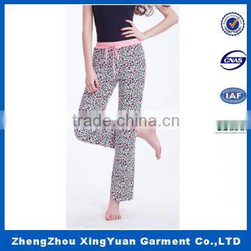 2016 New Design Women Pajama Pant With 100% Cotton Flannel Printed Lounge Pants