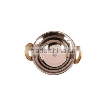 Steel Copper Kadai Karahi Wok Bowl 200 ML For Restaurant Hotel photo-3