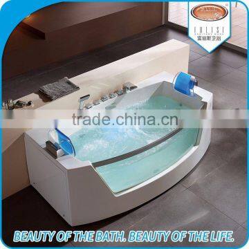 Acrylic Rectangle low Price One side clear glass Massage Bathtub