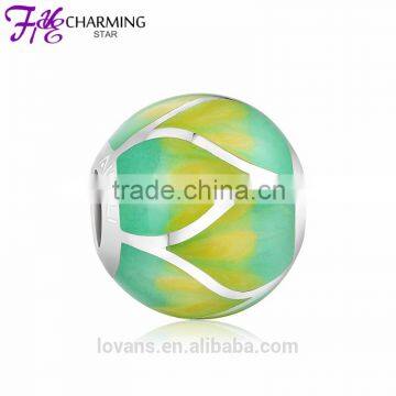 2016 Autumn Color Coin Bead Enamel Charms AMLD034B