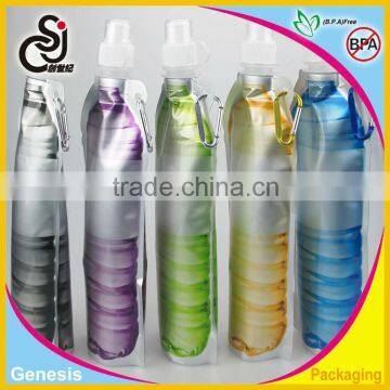 mineral water shape bottle/plastic water bottle/foldable drinking water bottle