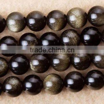 10mm natural golden obsidian loose gemstone beads for sale