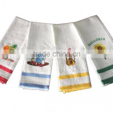 christmas wholesale linen tea towel with embroidery