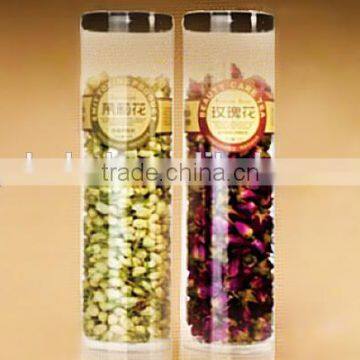 good quality PET plastic cookies food packing cylinder box with screw top