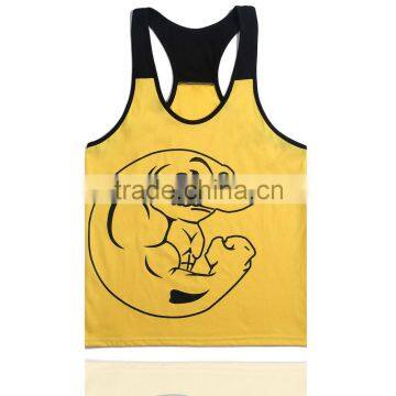 Yiwu Clothing Market OEM Elastne Men's Muscle Gym Tank Top