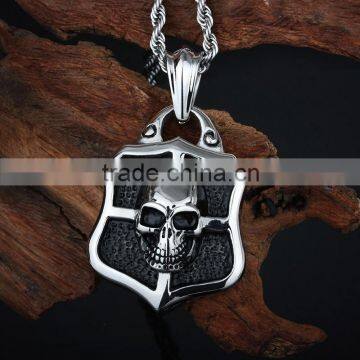 Stainless Steel Skull Shield Pendant Jewelry photo-4