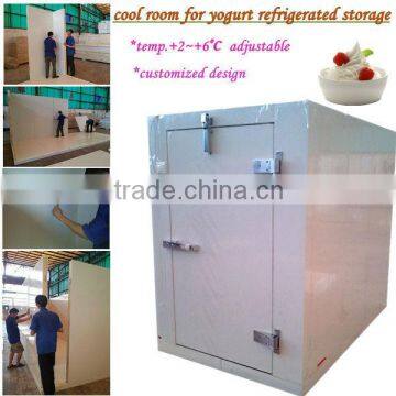 walk in cooling room for yogurt refrigerated storage