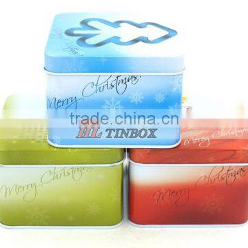 Christmas Square Candy Gift Tin Cans