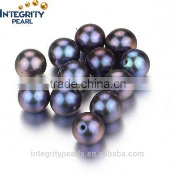 7-7.5mm AAA black round natural loose pearl, loose pearl cultured pearls, peacock pearl beads