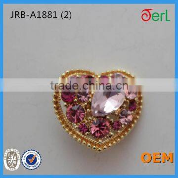 Fashion Design Wholesale Beautiful Heart-shaped Crystal Rhinestone Button for Upholstery Decoration in Bulk