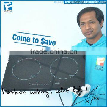 User Friendly Double Head Commercial Induction Cooktop as Kitchen Equipment