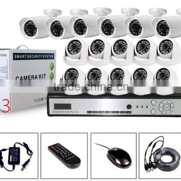 HD h.264 p2p Dome and bullet 720P 16ch IP cctv dvr system