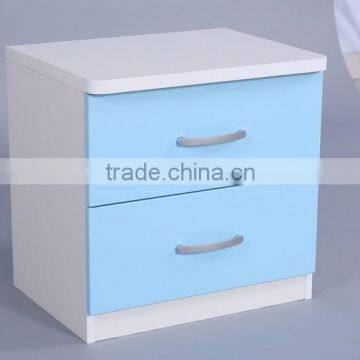 Cheap walnut color modern style small two drawers designed MDF nightstands