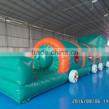 2016 inflatable train tunnel,kids inflated obstacle course children