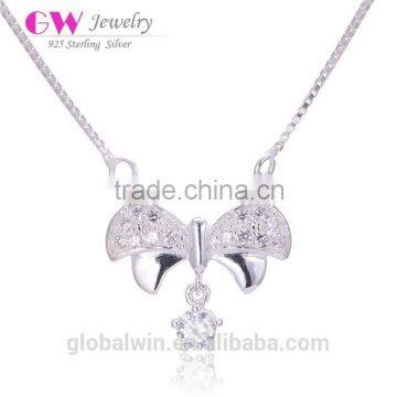 Fashion Fine Jewelry DIY Butterfly Necklace Custom 925 Sterling Silver Statement Necklace