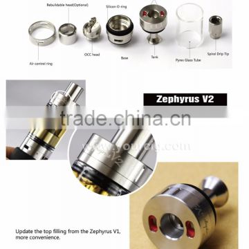 China wholesales UD vape tank zephyrus v2 sub ohm tank