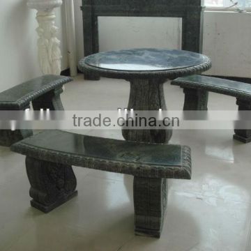 Hand carved stone bench