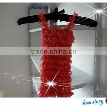 Lace Hem Hot Pink Black Rompers Jumpsuits Wholesale Baby Lace Romper Solid Ruffle Petti Romper Posh Girls Lace Romper for Kids photo-2