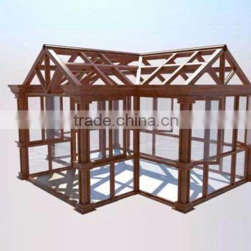 aluminium pavilion made of aluminium wood grain profiles