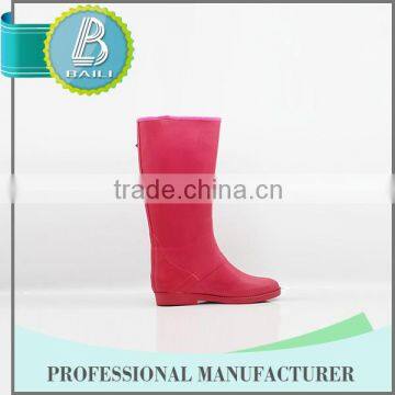 2016 Top quality 100% Natural Rubber Solid Color rain boots women