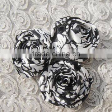 High quality 6cm decorative design handmade rose satin silk flowers for clothes dresses accessory alibaba express