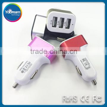 3 Port USB Car Charger (5V 3.1A) For iPad For iPhone For Samsung For Huawei with Safety IC Protect