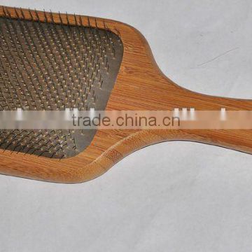 Bamboo handle slicker brush