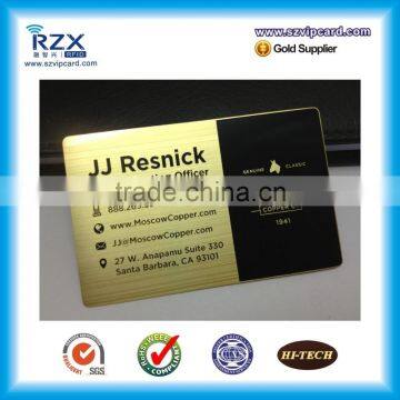 Beautiful Glossy Etaching and Hollow Out Business Card Metal Golden Card for Gift Events 2015
