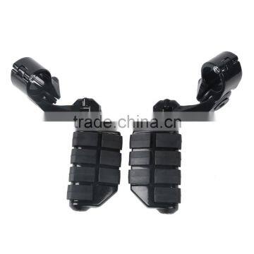 Black 360 Degree Adjustable Highway Foot Pegs Footpeg Footrests For 32mm photo-5
