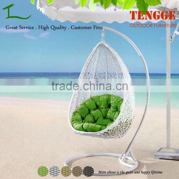 TG15-0148 Water drop shape resin wicker rattan hanging swing chair