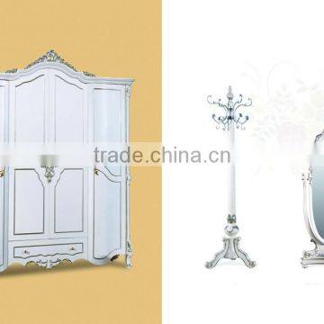 Bisini Royal Wardrobe Furniture, Luxury 3 Door Solid Wood Wardrobe Bedroom Furniture, White Bedroom Wardrobe photo-3