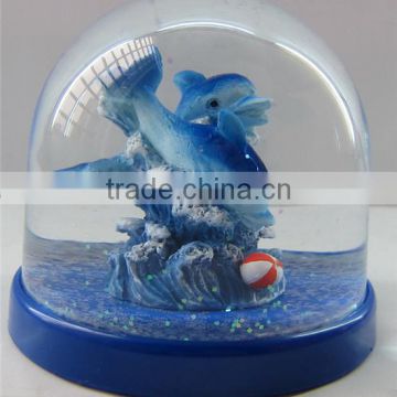 Artificial snow globe sea world